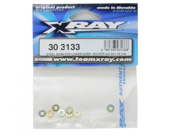 XRay Steel Shim For Lower Susp. Holder 3X7.5X1.15 (10)