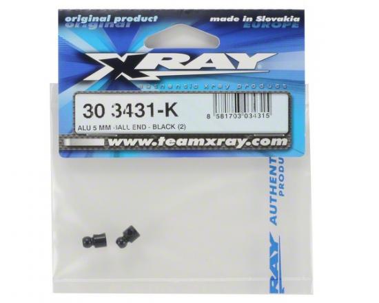 XRay T2 Aluminium 5 mm Ball End - Black (2)