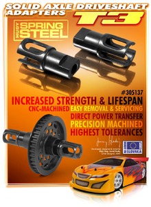 XRay Steel Solid Axle Driveshaft Adapters - Hudy Spring Steel (2)
