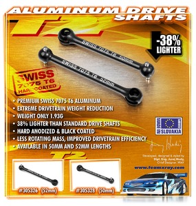 XRay Aluminium Drive Shaft Swiss 7075 T6 - Hard Coated - 50mm