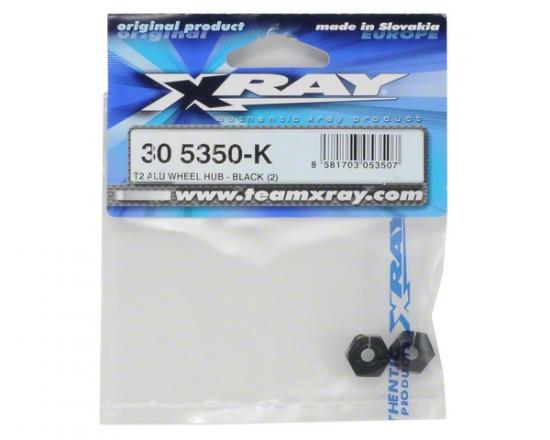XRay T2 Aluminium Wheel Hub - Black (2)