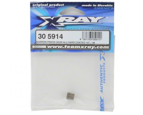 XRay Narrow Pinion Gear Aluminium Hard Coated 14T / 48