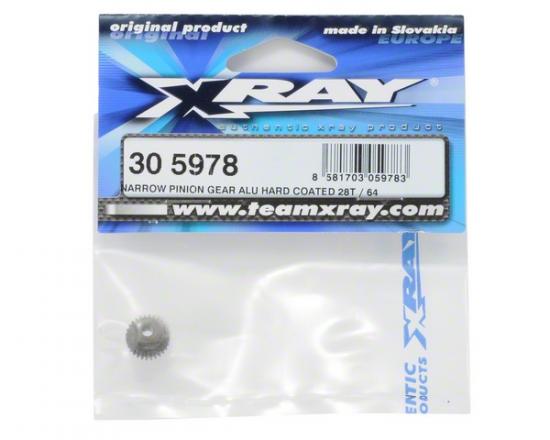 XRay Narrow Pinion Gear Aluminium Hard Coated 28T / 64