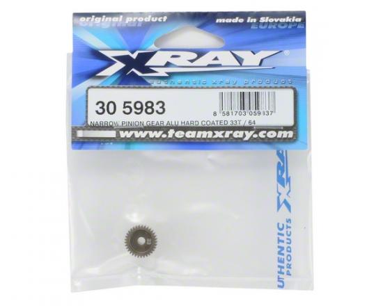 XRay Narrow Pinion Gear Aluminium Hard Coated 33T / 64