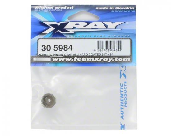 XRay Narrow Pinion Gear Aluminium Hard Coated 34T / 64