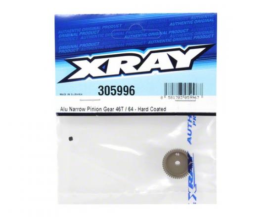 XRay Narrow Pinion Gear Aluminium Hard Coated 46T / 64