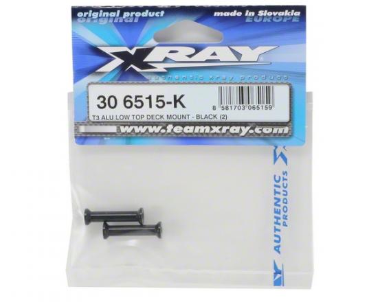 XRay T3 Aluminium Low Top Deck Mount - Black (2)