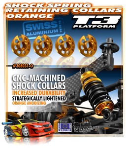 Aluminium XRay Shock Spring Retaining Collar - Orange (4)