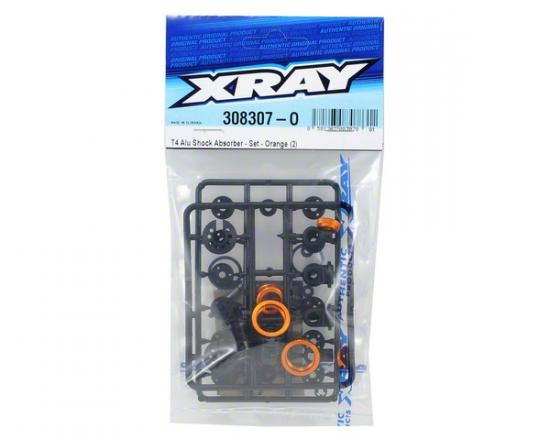 XRay T4 Aluminium Shock Absorber-Set - Orange (2)