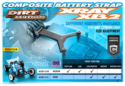 XRay Composite Battery Strap - Medium - Dirt Edition