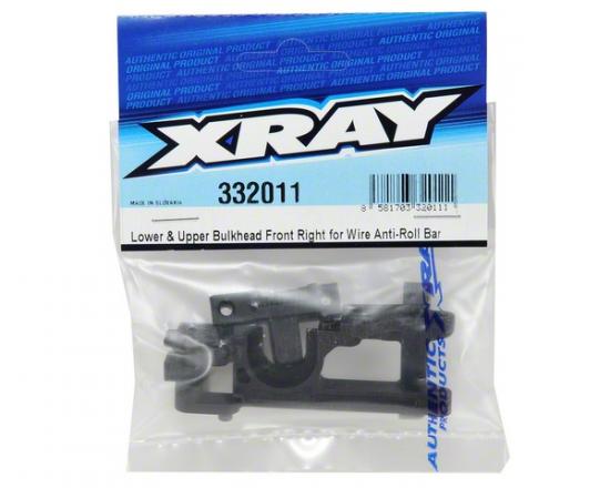 XRay Composite Lower + Upper Bulkhead Front Right For Wire Anti-Roll Bar
