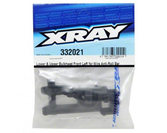 XRay Composite Lower + Upper Bulkhead Front Left For Wire Anti-Roll Bar