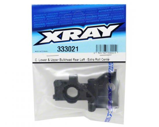 XRay Composite Lower + Upper Bulkhead Rear Left - Extra Roll Center