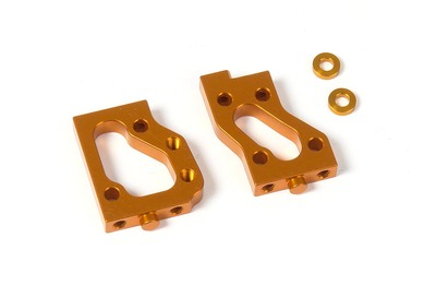 XRay Aluminium Radio Plate Mounts (L+R) - Swiss 7075 T6 - Orange
