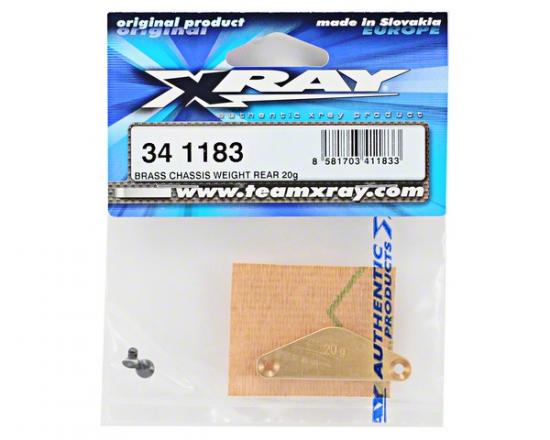XRay Brass Chassis Weight Rear 20G