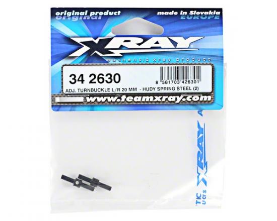 XRay Adj. Turnbuckle L/R 20 mm - Hudy Spring Steel (2)