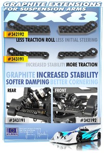 XRay Graphite Extension For Suspension Arm - Rear Lower - 1-Hole (L+R)