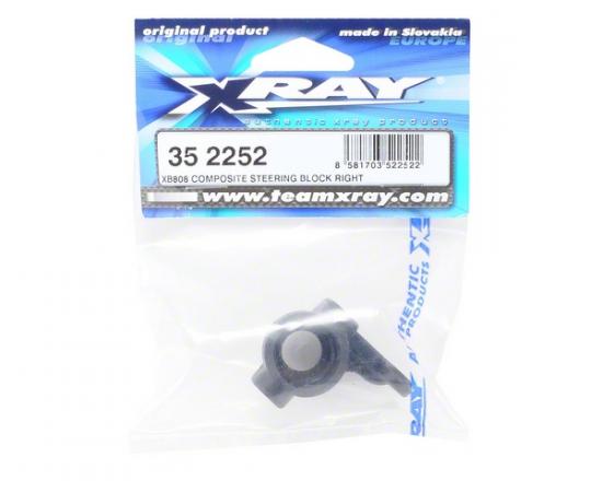 XRay XB808 Composite Steering Block Right - Moulded-In Steel Bushing