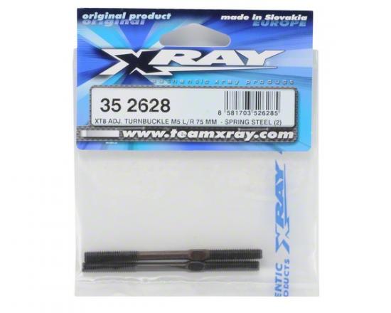 XRay GTXE Adj. Turnbuckle M5 L/R 75 mm - Spring Steel (2)