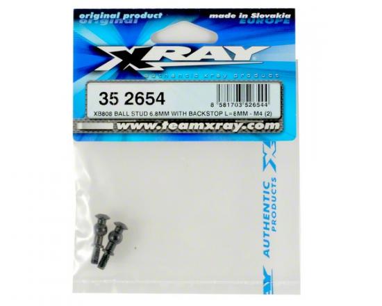 XRay XB808 Ball Stud 6.8mm With Backstop L=8mm - M4 (2)