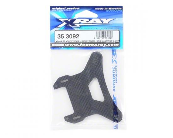 XRay XB808 Graphite Rear Shock Tower - CNC Machined 3.5 mm
