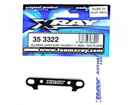 XRay Aluminium Rear Lower Susp. Holder 2 Deg-4 Deg- Rear - 7075 T6 (5mm)