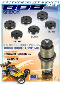 XRay XB808 Shock Piston Set 8-Hole (1.2; 1.3) 10-H. (1.1mm)
