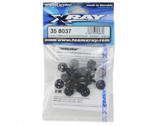 XRay 4-Hole Composite Shock Piston Set - Straight - Wide (2)