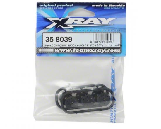 XRay XB808 Composite Shock 6-Hole Piston Set (1.2; 1.3; 1.4mm)