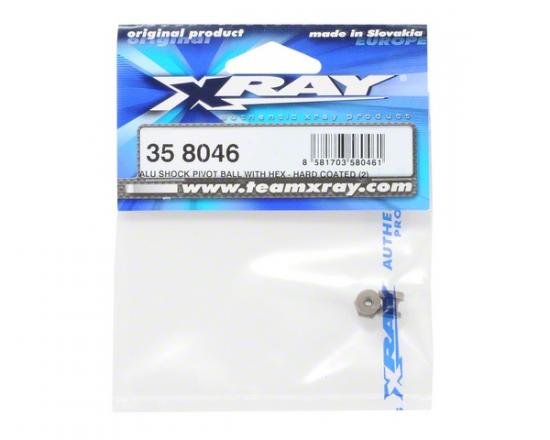 XRay Aluminium Shock Pivot Ball With Hex - Swiss 7075 T6 - Hard Coated (2)