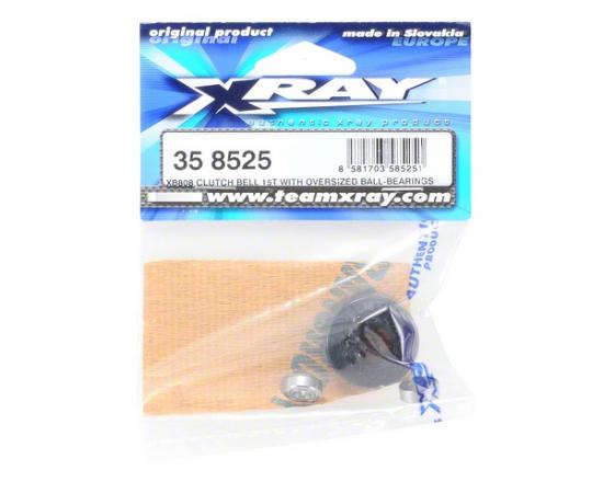 XRay XB808 Clutch Bell 15T With Oversized 5X12X4mm Ball-Bearings - V2
