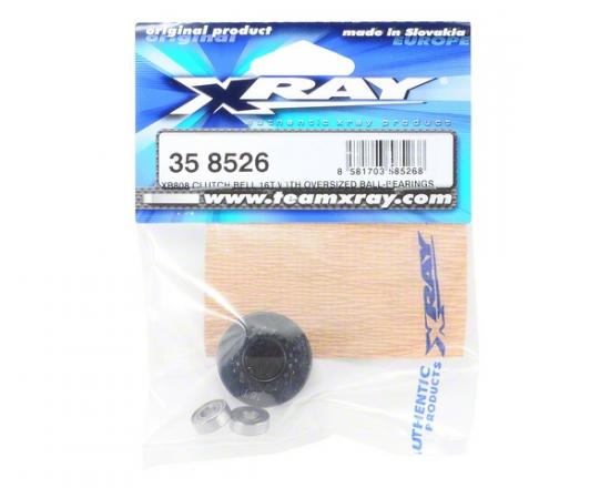 XRay XB808 Clutch Bell 16T With Oversized 5X12X4mm Ball-Bearings - V2