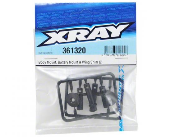 XRay Body Mount, Battery Mount + Wing Shim (2) ** CLEARANCE **