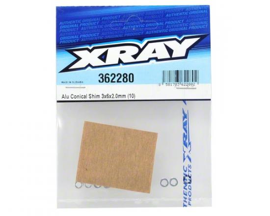 XRay Aluminium Conical Shim 3X6X2.0mm (10)