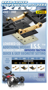 XRay Brass Rear Lower Suspension Holder Set +2 - Rr+Rf