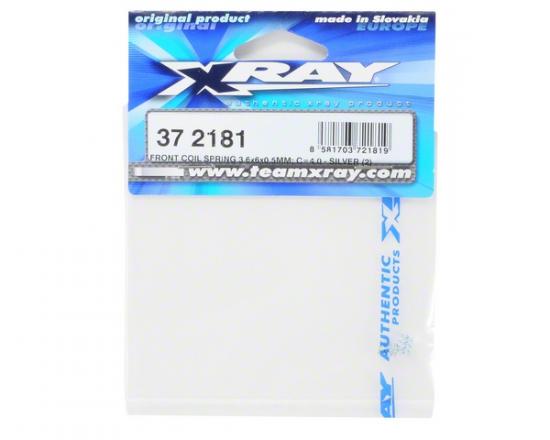 XRay Front Coil Spring 3.6X6X0.5mm; C=4.0 - Silver (2) ** CLEARANCE **