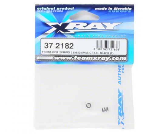 XRay Front Coil Spring 3.6X6X0.5mm; C=5.0 - Black (2)