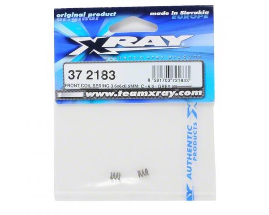 XRay Front Coil Spring 3.6X6X0.5mm; C=6.0 - Grey (2)