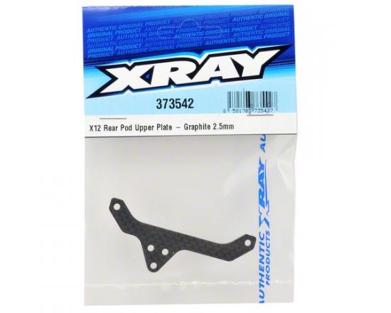 XRay X12 Rear Pod Upper Plate - Graphite 2.5mm