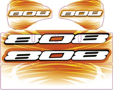 XRay XB808 Wing Sticker - Die-Cut - White
