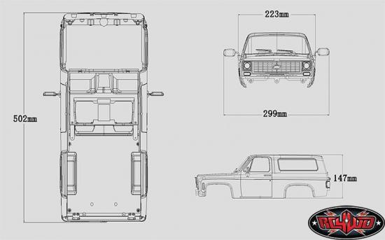 RC4WD Chevrolet Blazer Hard Body Complete Set - 287mm Wheelbase