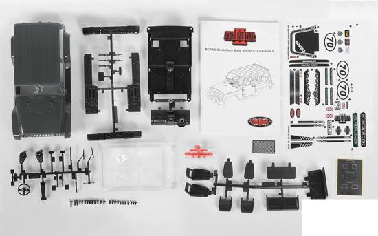 RC4WD Black Rock Body Set for 1:18 Gelande II RC4WD