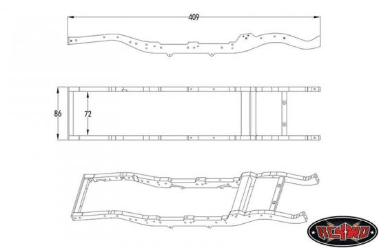 RC4WD Gelande 2 Chassis Set for D90 Body 409mm long RC4WD 3 braces & front mt