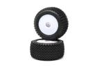 Pin Tires - Rear - Mounted - White (2): Mini-T 2.0