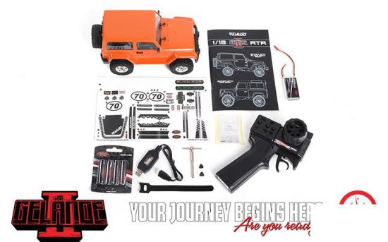 RC4WD 1:18 Gelande II - Black Rock Body Set (Orange) - RTR