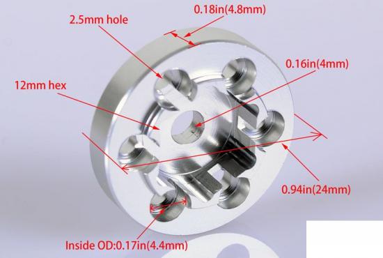 RC4WD OEM Steel 1.9 Stock Beadlock Wheel Hexes &mdash; image 5 of 6