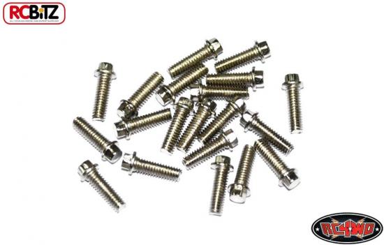 RC4WD Miniature Scale Hex Bolts (M2.5 x 8mm) (Silver)