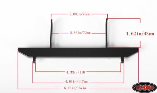 RC4WD Tough Armor Solid Rear Bumper for Axial SCX10 chassis — image 3 of 7
