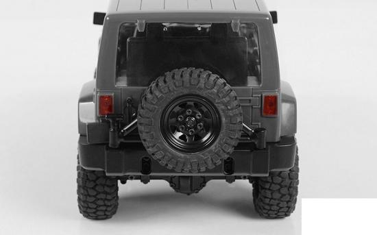 RC4WD Tough Armor Rear Bumper for 1:18 Black Rock Body with Spare Tire Mount RC4WD