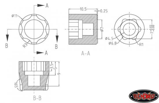 RC4WD Mickey Thompson Metal Series 1:10 Wheel Center Caps (2)
